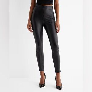 Super Stretch High Waisted Faux Leather Black Leggings Express Women’s Size XS